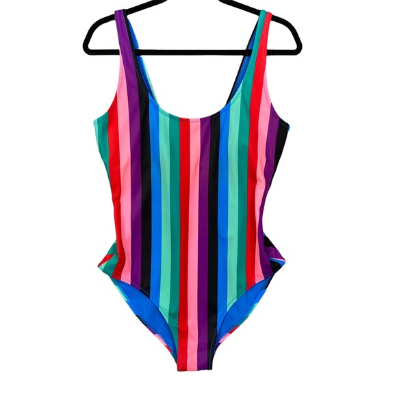 Old Navy Rainbow Striped One Piece Swimsuit - Picture 2 of 9